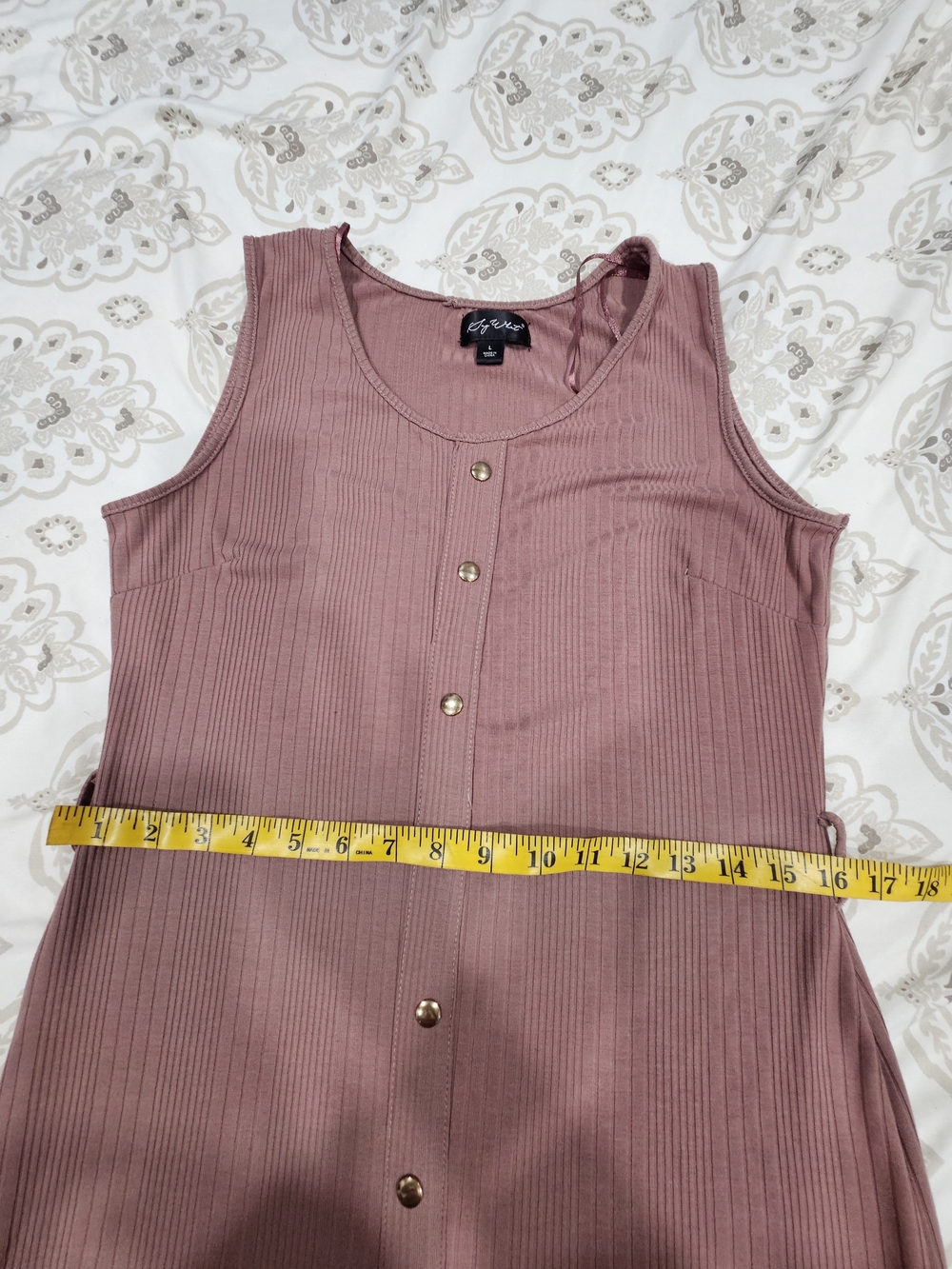 Say What? Mauve Ribbed Button-Front Midi Dress - Picture 6 of 8